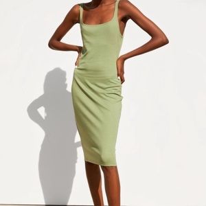 sage green zara dress